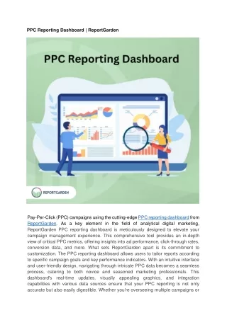 PPC Reporting Dashboard | ReportGarden