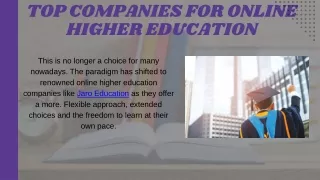 Top Companies For Online Higher Education