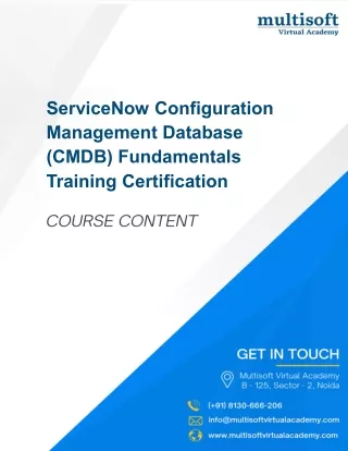 ServiceNow Configuration Management Database (CMDB) Fundamentals