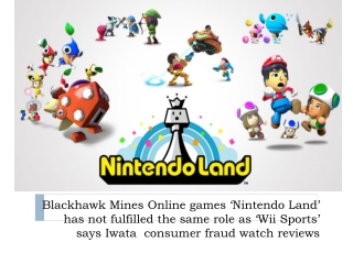 'Nintendo Land’ has not fulfilled the same role as ‘Wii Spo