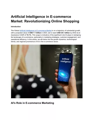 Artificial Intelligence in E-commerce Market Research 2024