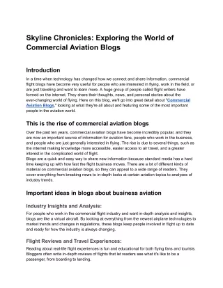 Skyline Chronicles_ Exploring the World of Commercial Aviation Blogs - Google Docs