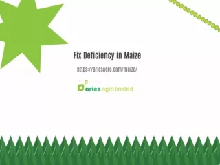 Fix nutrient deficiency in Maize