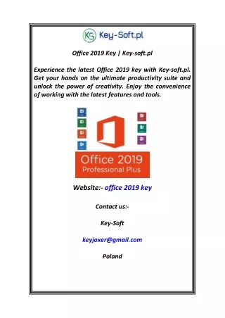 Office 2019 Key Key-soft.pl