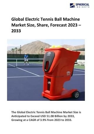 Global Electric Tennis Ball Machine Market
