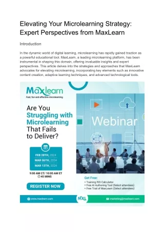 Elevating Your Microlearning Strategy_ Expert Perspectives from MaxLearn