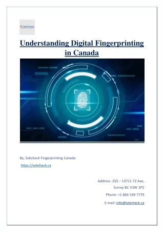 Understanding Digital Fingerprinting in Canada