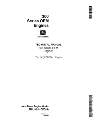 John Deere 300 Series OEM Engine Service Repair Manual