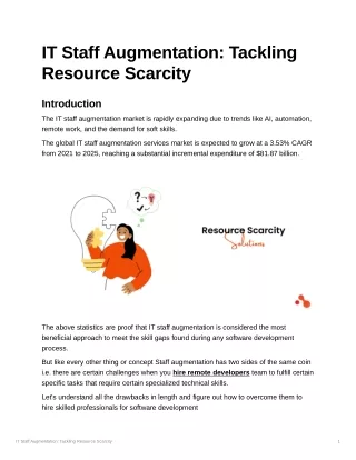 IT Staff Augmentation: Tackling Resource Scarcity