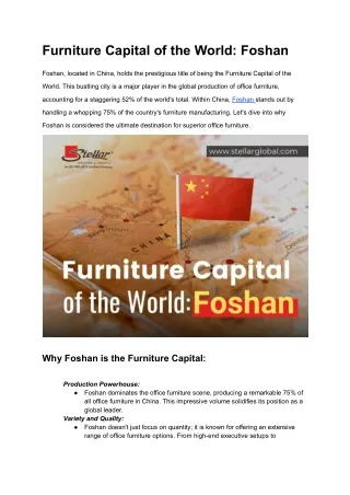 Furniture Capital of the World_ Foshan