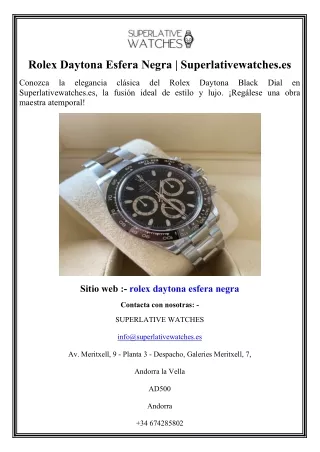 Rolex Daytona Esfera Negra Superlativewatches.es