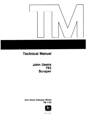 JOHN DEERE 762 SCRAPER Service Repair Manual