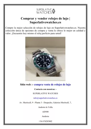 Comprar y vender relojes de lujo Superlativewatches.es