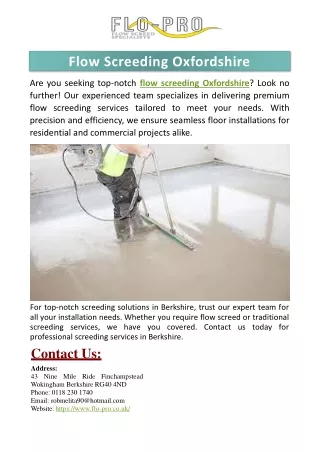 Flow Screeding Oxfordshire