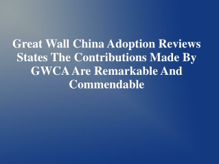 Great Wall China Adoption Reviews | Great Wall China Adoptio