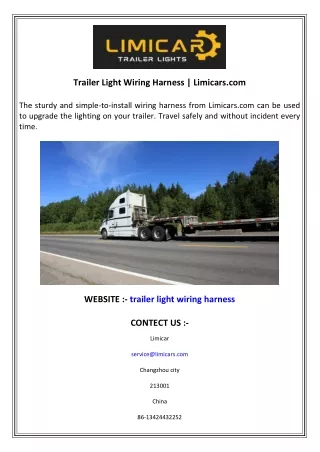 Trailer Light Wiring Harness  Limicars.com