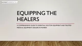 Equipping the healers