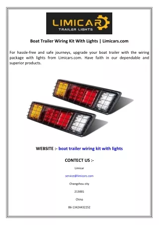 Boat Trailer Wiring Kit With Lights  Limicars.com