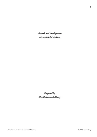 Growth  and Development of Craniofacial skeleton