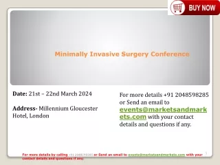 Minimally Invasive Surgery 2024 |Conference |Millennium Gloucester Hotel, London