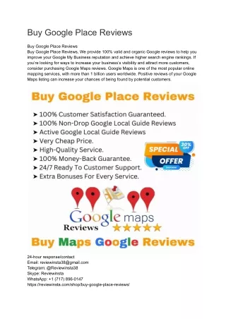 Buy Google Place Reviews