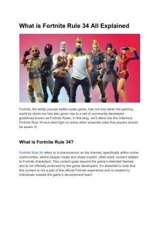 What is Fortnite Rule 34 All Explained