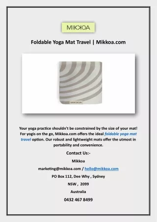 Foldable Yoga Mat Travel | Mikkoa.com