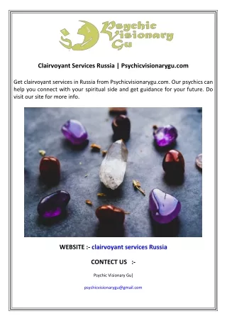 Clairvoyant Services Russia  Psychicvisionarygu.com