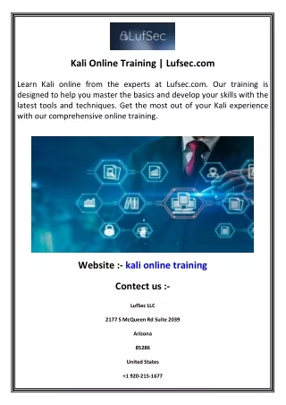 Kali Online Training  Lufsec.com