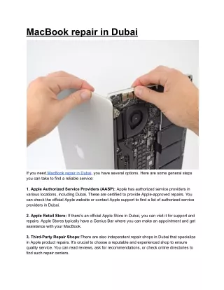MacBook repair in Dubai