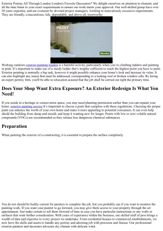 Your Worst Nightmare About exterior painting service Come to Life