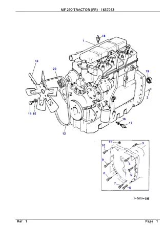 Massey Ferguson MF 290 TRACTOR (FR) Service Parts Catalogue Manual (Part Number  1637063)