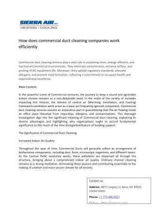 How does commercial duct cleaning companies work efficiently