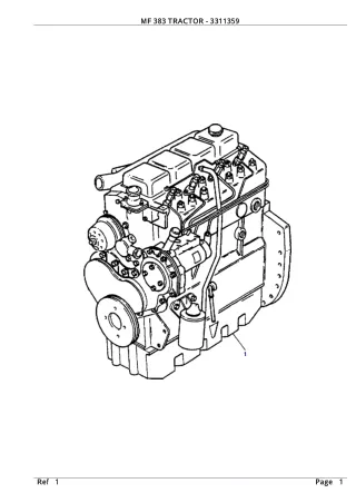 Massey Ferguson MF 383 TRACTOR Service Parts Catalogue Manual (Part Number  3311359)