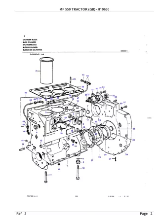 Massey Ferguson MF 550 TRACTOR (GB) Service Parts Catalogue Manual (Part Number  819650)