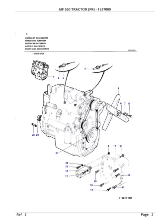 Massey Ferguson MF 560 TRACTOR (FR) Service Parts Catalogue Manual (Part Number  1637000)