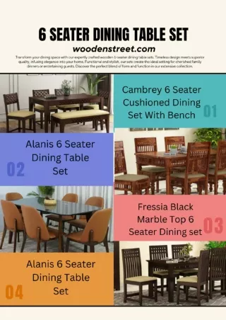 Buy online 6seater dining table sets
