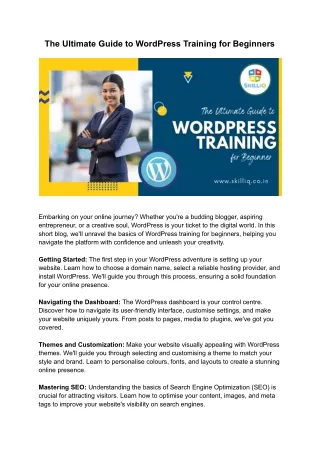 WordPress Training Institute in Ahmedabad _ SkillIQ