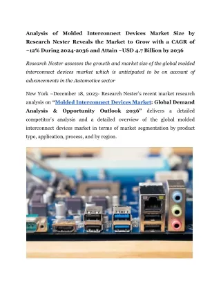 Molded Interconnect Devices Market