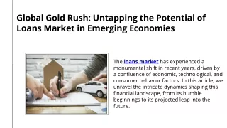 Untapping the Potential of Loans Market in Emerging Economies