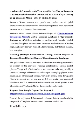 Choroideremia Treatment Market