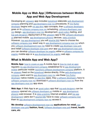 Mobile App vs Web App Differences between Mobile App and Web App Development.docx