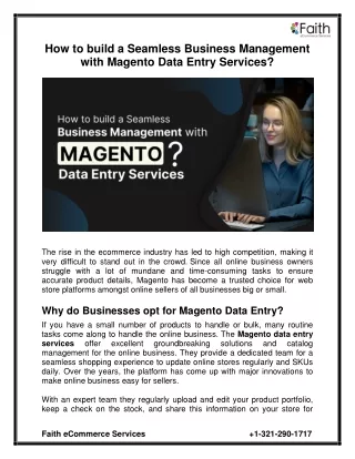 How to build a Seamless Business Management with Magento Data Entry Services