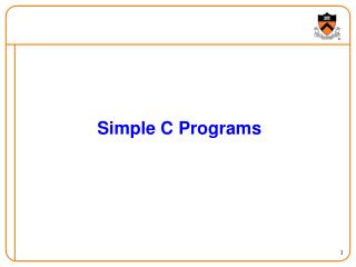 Simple C Programs