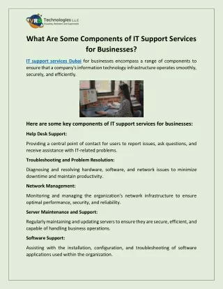 What Are Some Components of IT Support Services for Businesses?