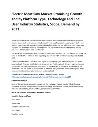 Electric Meat Saw Market
