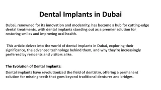 Dental Implant in Dubai