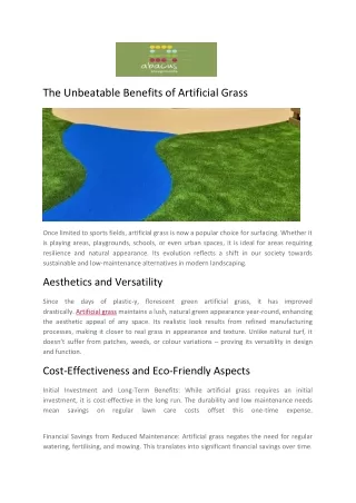 The Unbeatable Benefits of Artificial Grass - Abacus Playgrounds