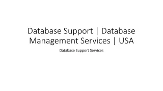 Database Support | Database Management Services | USA