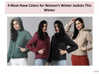 4 Must-Have Colors for Women’s Winter Jackets This Winter